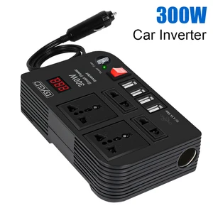 300W Car Power Adapter Cigar Lighter Inverter DC 12V To AC 220V Converter USB Chargers 3.0 Switch Panel Automotive Accessories