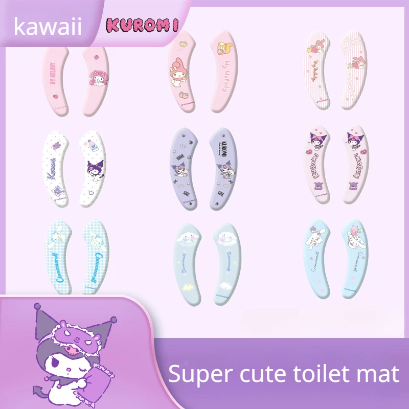 

Sanrio Anime Kuromi Mymelody Cinnamoroll New Toilet Mat Paste Style Kawaii Cartoon Sweet Style Home Use Four Seasons Available