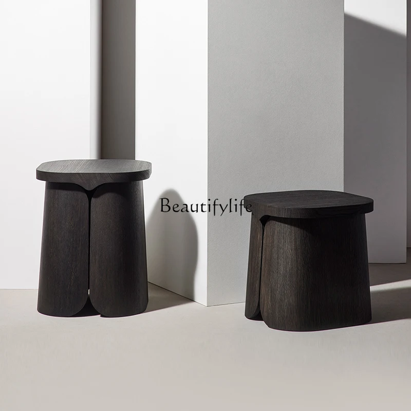 Minimalist art side few wabi wind black living room sofa small table