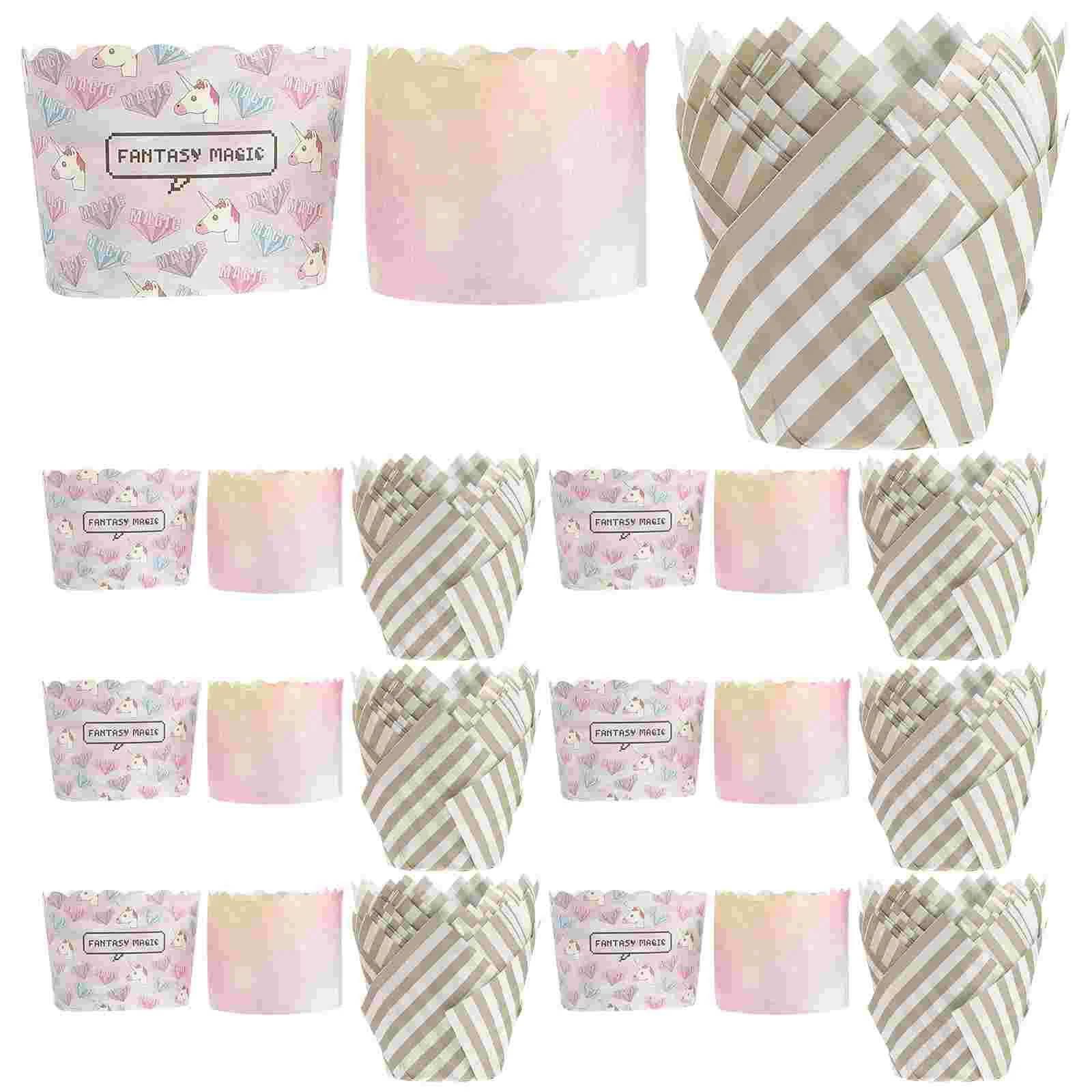 

100Pcs Cupcake Liners Tulip Shape Cupcake Wrapper Muffin Liners Cups Dessert Cake Liners ( )