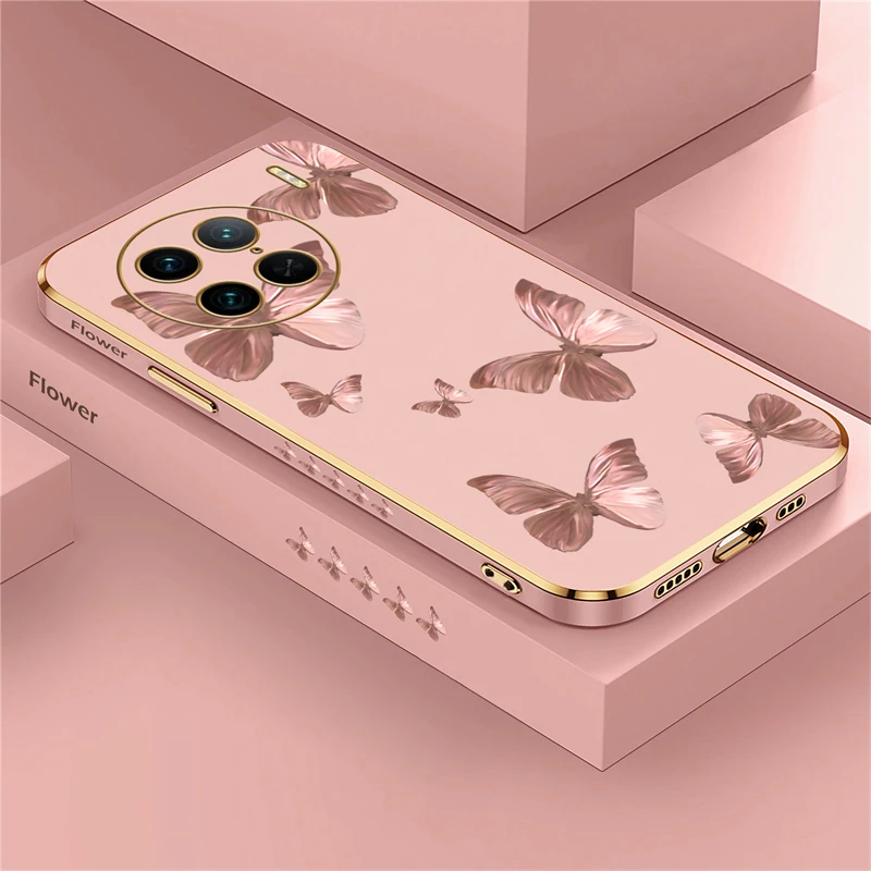 Бабочка для VIVO X90 X60 X70 X80 Pro Z1X Z3i Z5X S1 S7 S12 S15 S16E мягкий чехол с цветочным покрытием