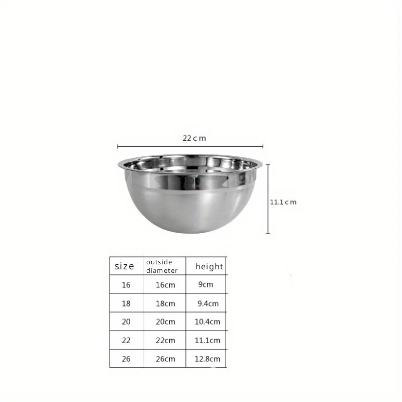 Миска Для Смешивания Из Нержавеющей Стали Салата Фруктов Овощей Яйца Контейнер