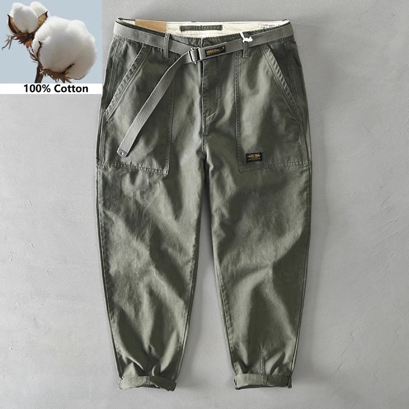 

Spring Autumn Cargo Pants Men 2022 New Hip Hop Streetwear Jogger Pant Man Trousers Pocket Metal Belt Buckle Loose Casual Pants