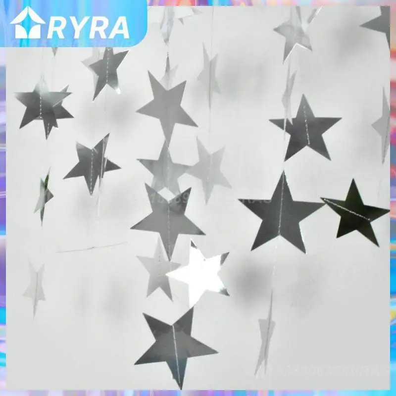 27 G Star Round Garlands Flash Paper Garlands With Glitter Star Disc Party Flower Not Easy Tear Reusable Party Banner 6 Optional