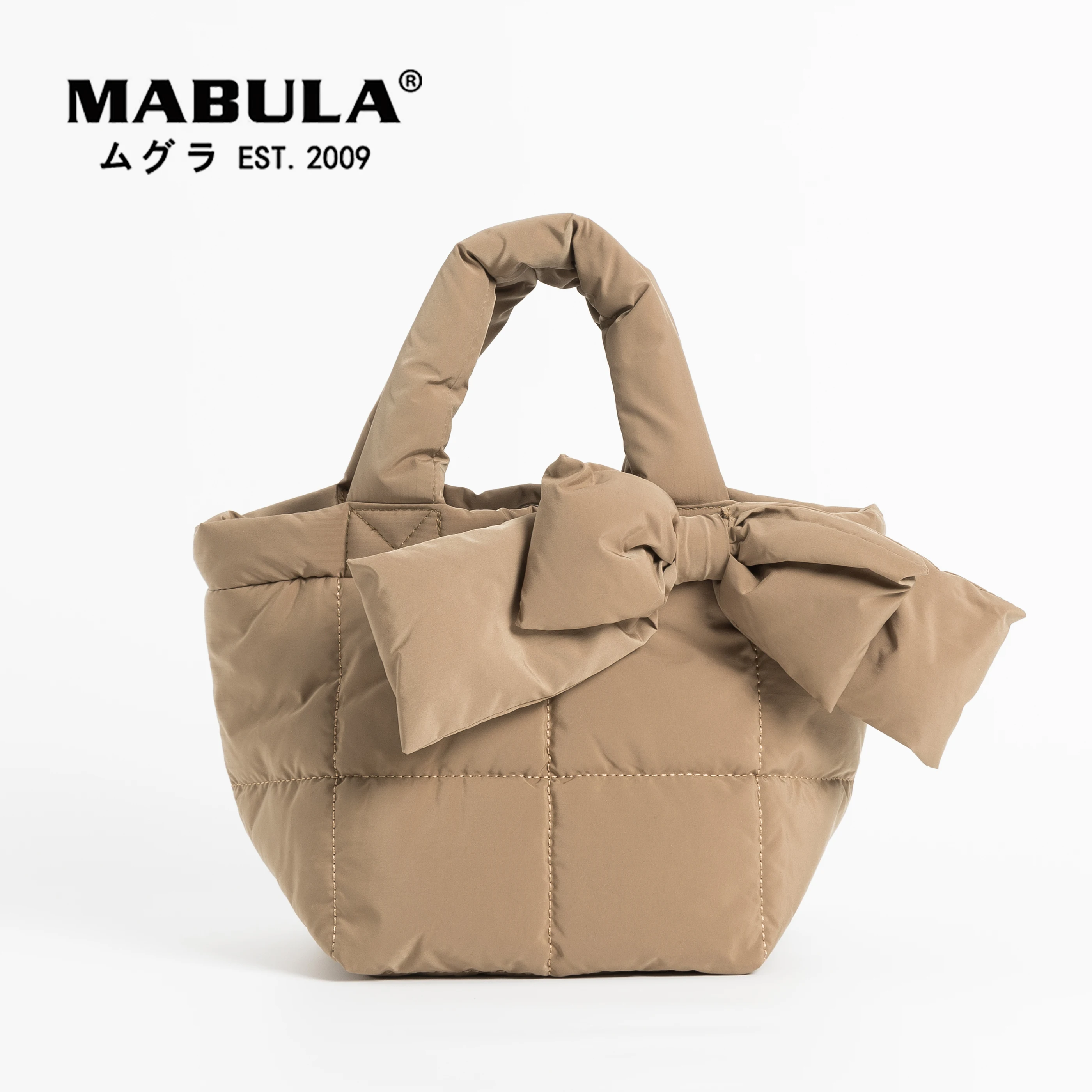 

Зимняя Сумка-тоут MABULA с бантиком и нейлоновой подкладкой, Стеганая пуховая сумка-мешок через плечо, 2022 сумка-портфель, подушка, вместительны...