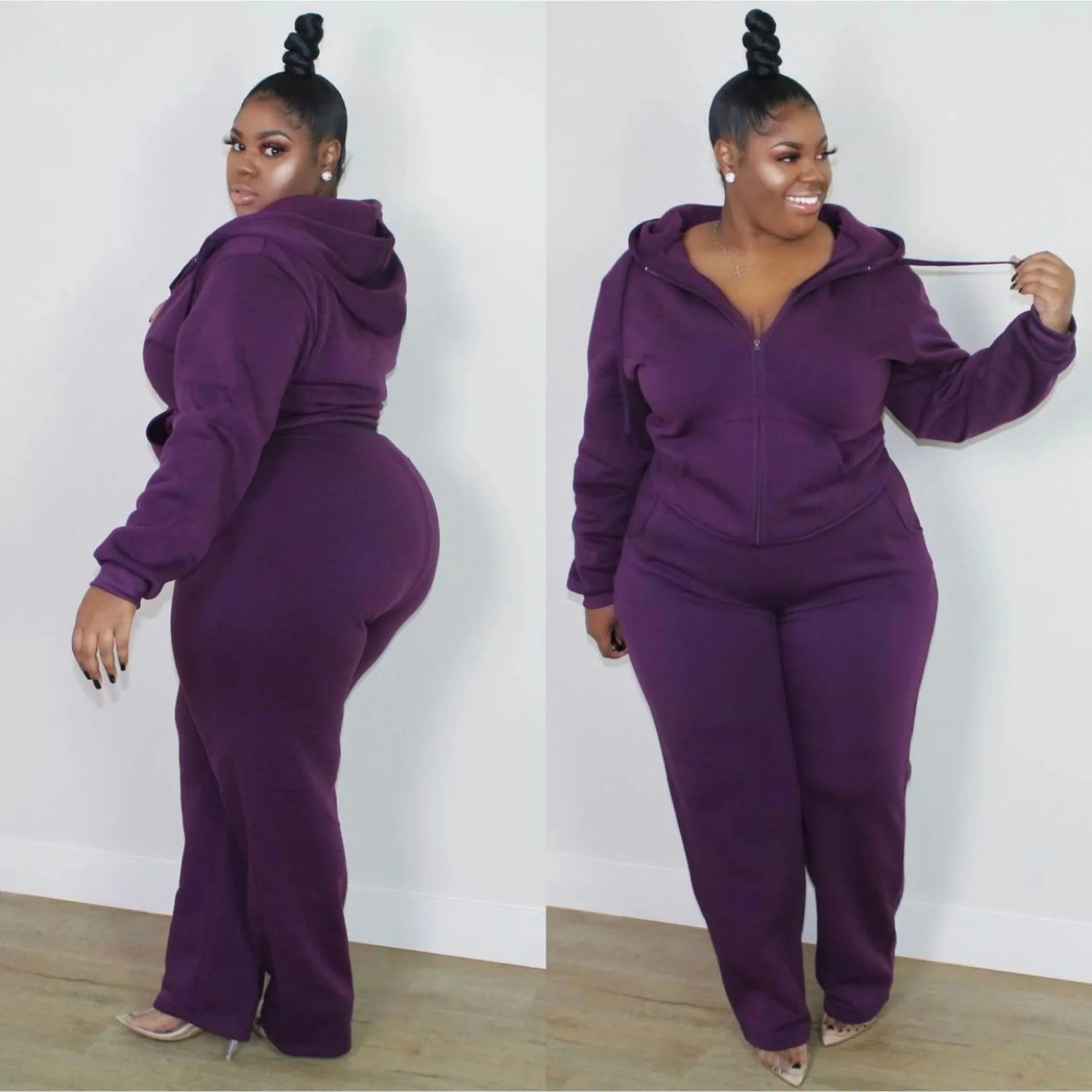Plus Size Xl-5xl Wholesale Dropshipping Women Sport Suits Set Clothing Long Sleeve Hoodies & Pants 2 Pieces o 3xl 4xl 5xl 6xl