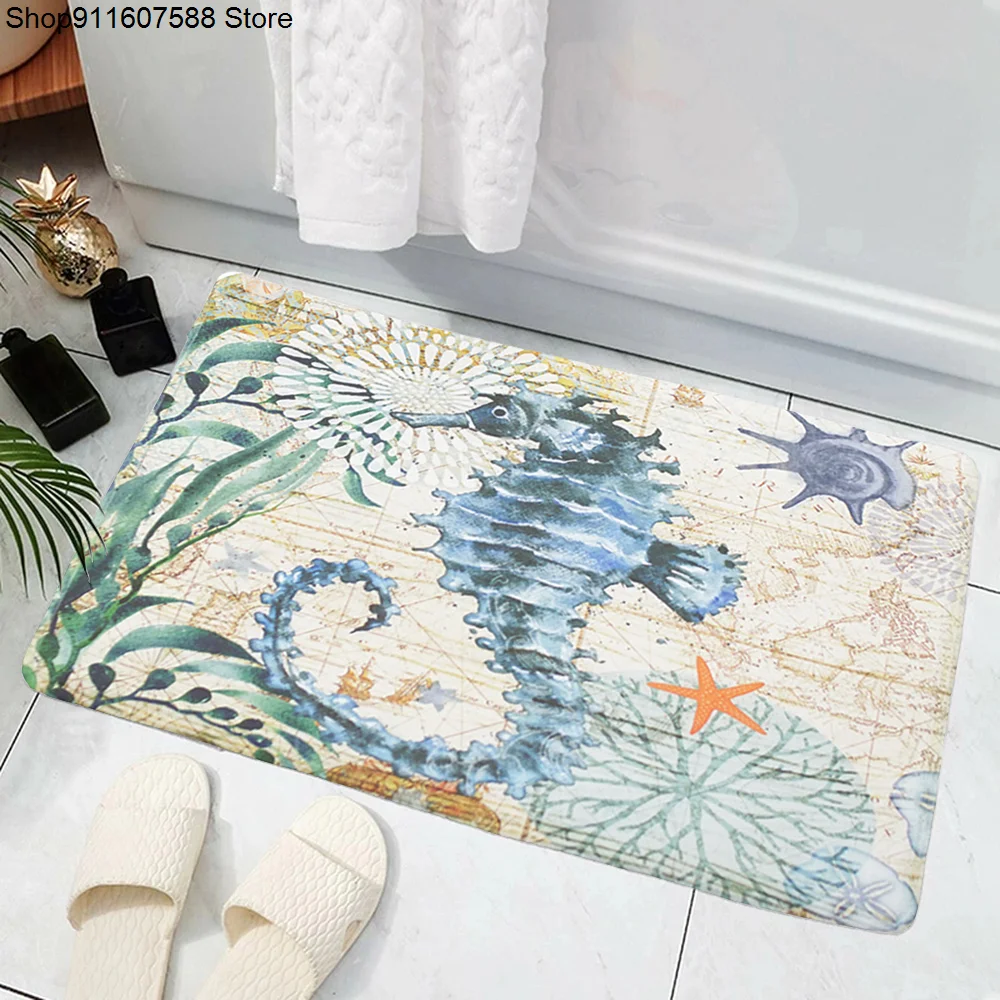 Морской живой напольный коврик для гостиной черепаха искусственная кожа ванная