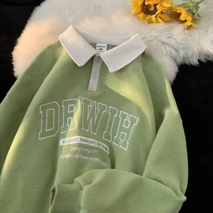 Мужская толстовка-поло с длинным рукавом