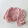 Fashion Toddler Baby Boys Girl Fall Clothes Sets Baby Girl Clothing Set Kids Sports Bear Sweatshirt Pants 2Pcs Suits Outfits 4