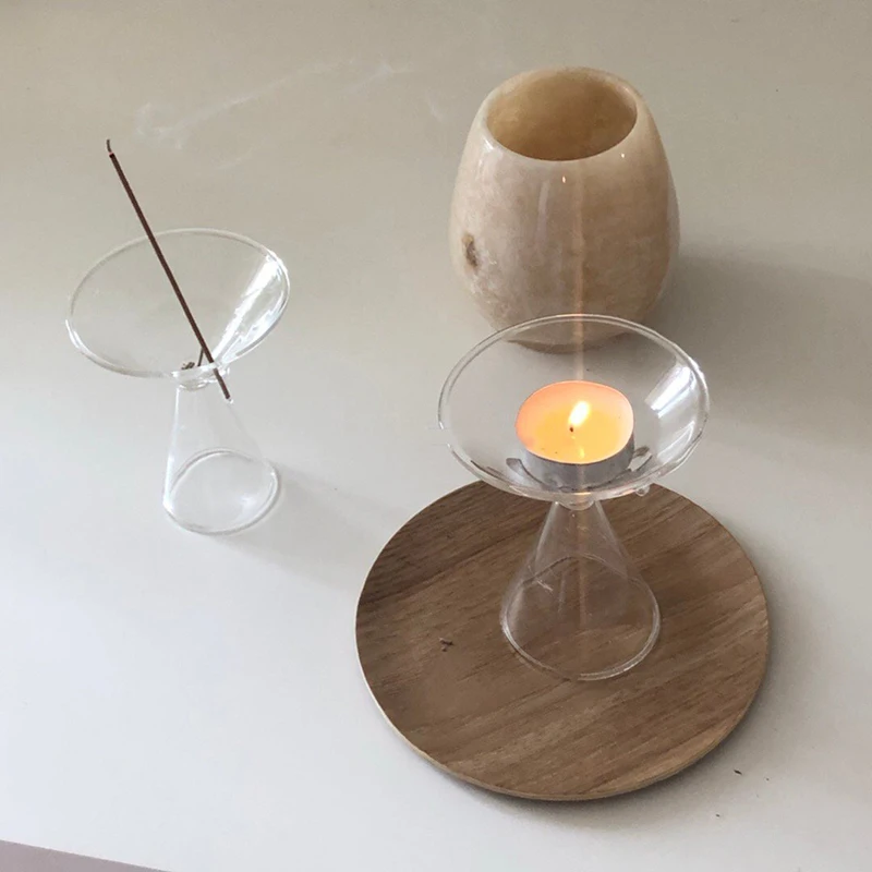 Стеклянный подсвечник для домашнего декора благовоний стеклянный держатель