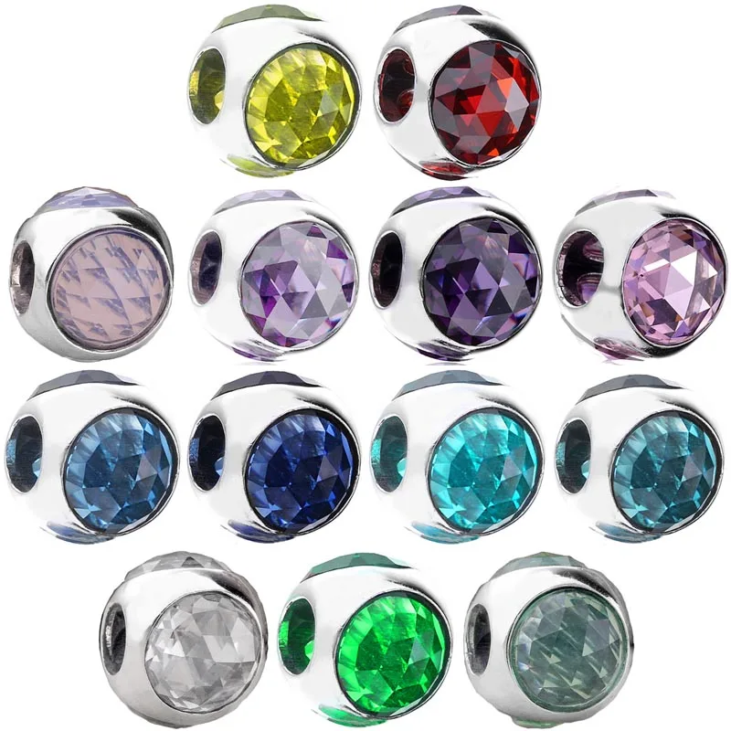 

New 925 Sterling Silver Multicolor Radiant Droplets Charm Bead With Crystal Fit Original Bracelet Women Jewelry Diy Gift