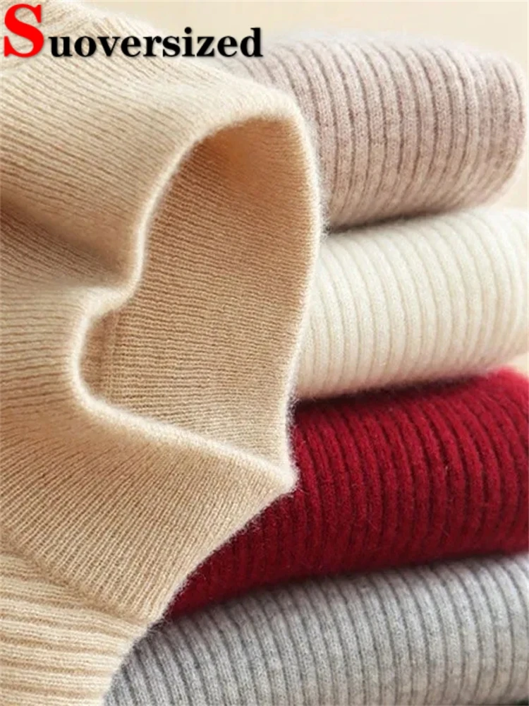 

Облегающие вязаные топы с высоким воротником, трикотажная одежда, пуловер, однотонный джемпер с длинным рукавом, Женский Повседневный свитер на осень и зиму