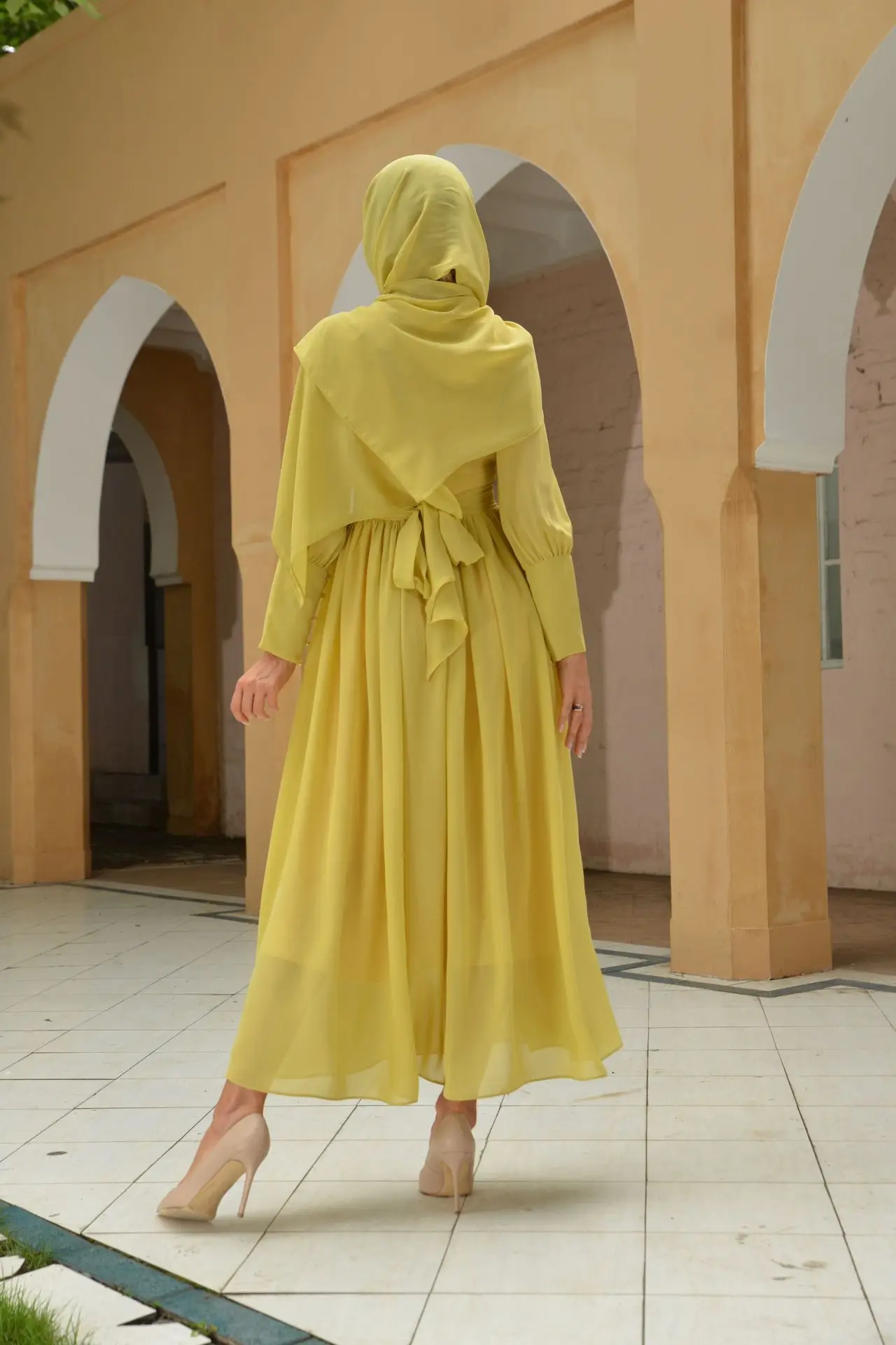 New High-quality Chiffon Middle East Mslalb Fashion Muslim Hijab Dress Robes Islamic Clothing for Women Vestidos Largos Kaftan