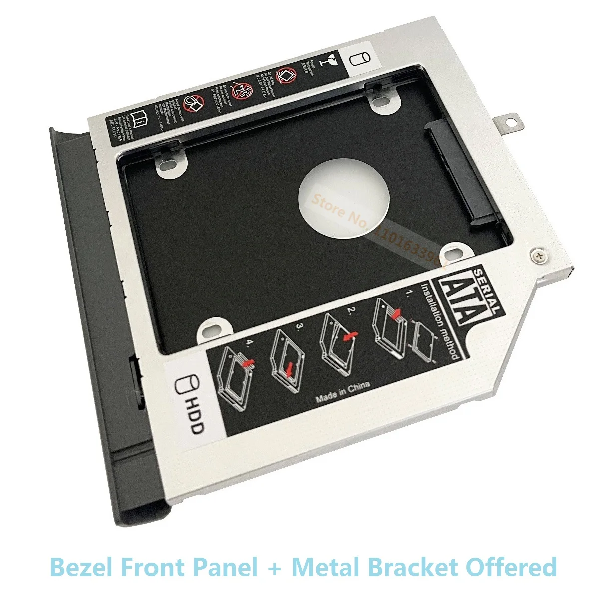 

Gray Bezel Panel SATA 2nd Hard Drive HDD SSD Optical Bay Caddy Frame Bracket for Lenovo IdeaPad 320 330 520 Series
