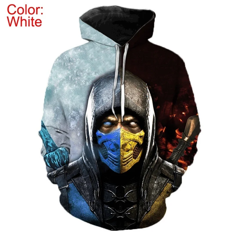 New Listing Unisex Pullovers Cool Hooded Mortal Kombat 11 3D Print Hoodies Hip Hop Clothes Sports Long Sleeve Hoodie