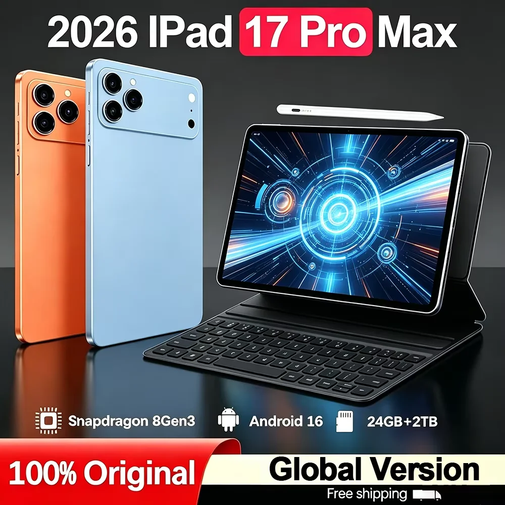 Фото Глобальный планшет 2026 Original Pad 17 Pro Max 11 дюймов 5G, 20000 мАч, 24 ГБ ОЗУ, 2 ТБ ПЗУ, Android 16, Snapdragon 8 Gen 3, 5G, Dual SIM, Wi-Fi, с функцией звонков №1