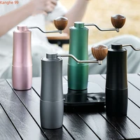 manual coffee grinder portable adjustable stainless steel burr for kitchen send cleaning brush grinder kitchen spice cafe grinde