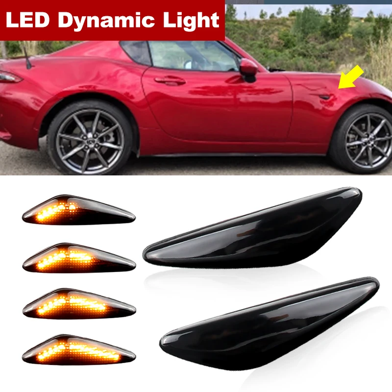 Luz LED de indicador lateral para Mazda Miata piezas ND MX-5 6 Atenza GH 2008-2012 5 Premacy CW 2010-2013 Fiat Spyder, 2 RX-8