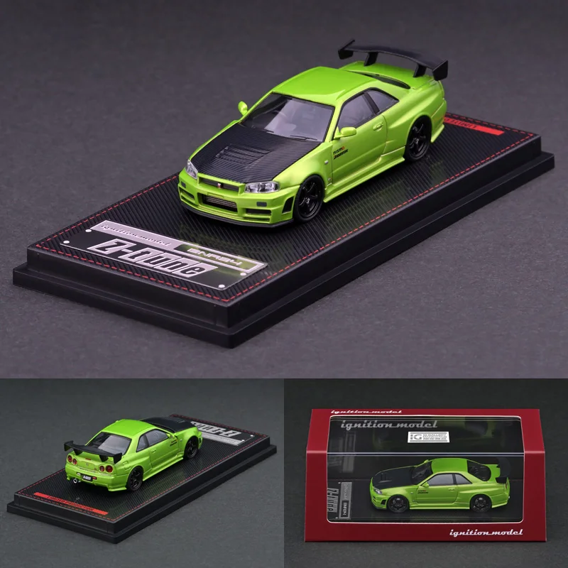 

Модель автомобиля из металлического сплава Green IG 1:64 Nissan Skyline Z-tune R34