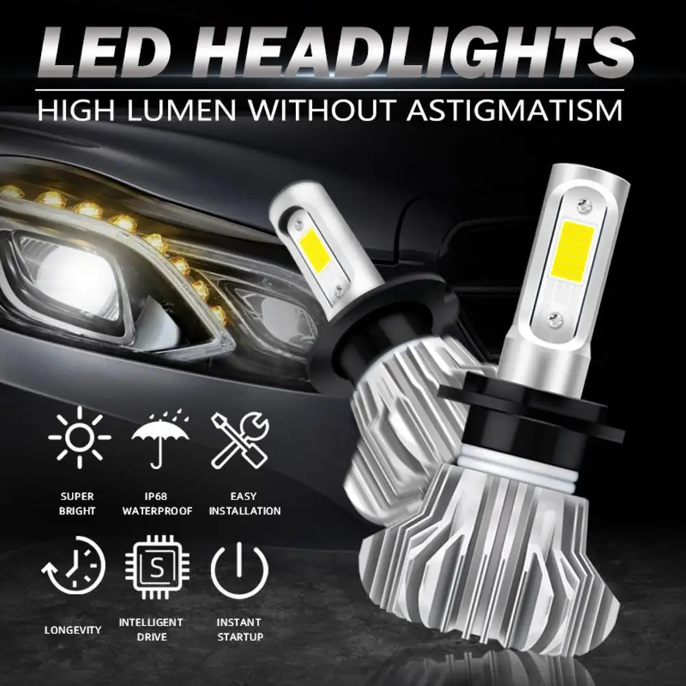 

2Pcs H1 H4 H7 H8 H9 H11 HB2 HB3 HB4 H10 9003 9005 9006 Car Headlights Universal Super Bright Modified 40W 12000LM 6000K Auto LED