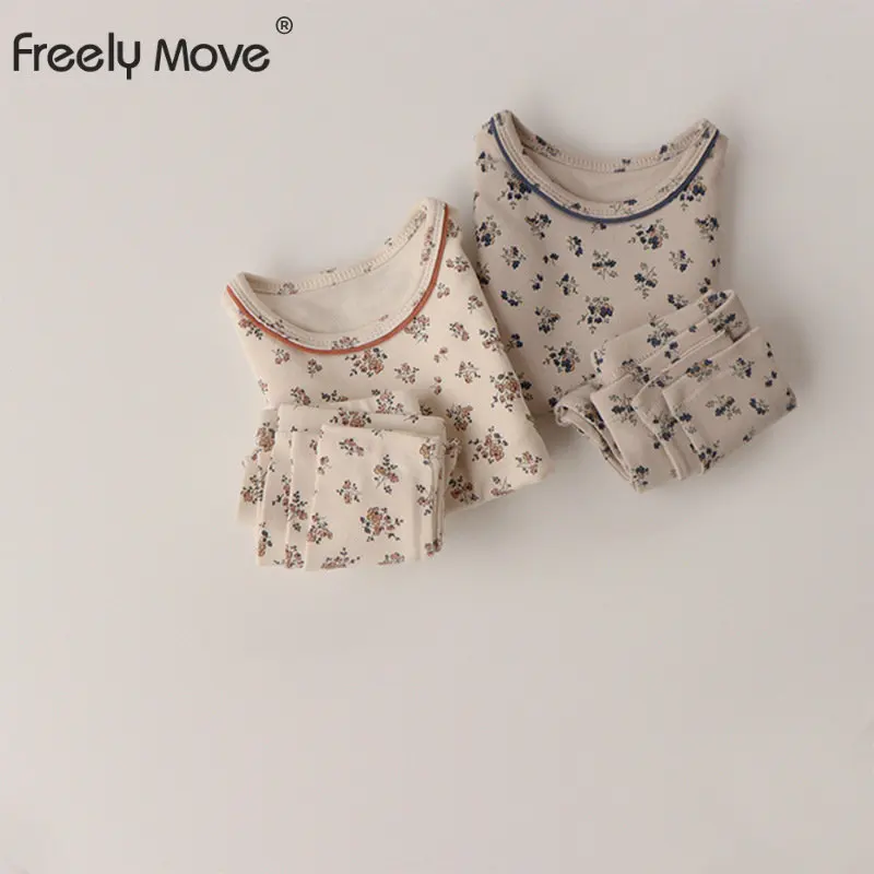 

Spring Baby Set Baby Boy Girl Casual Print O-neck Cotton Top+ Pants Infant Long Sleeve Newborn Baby Girl Clothes
