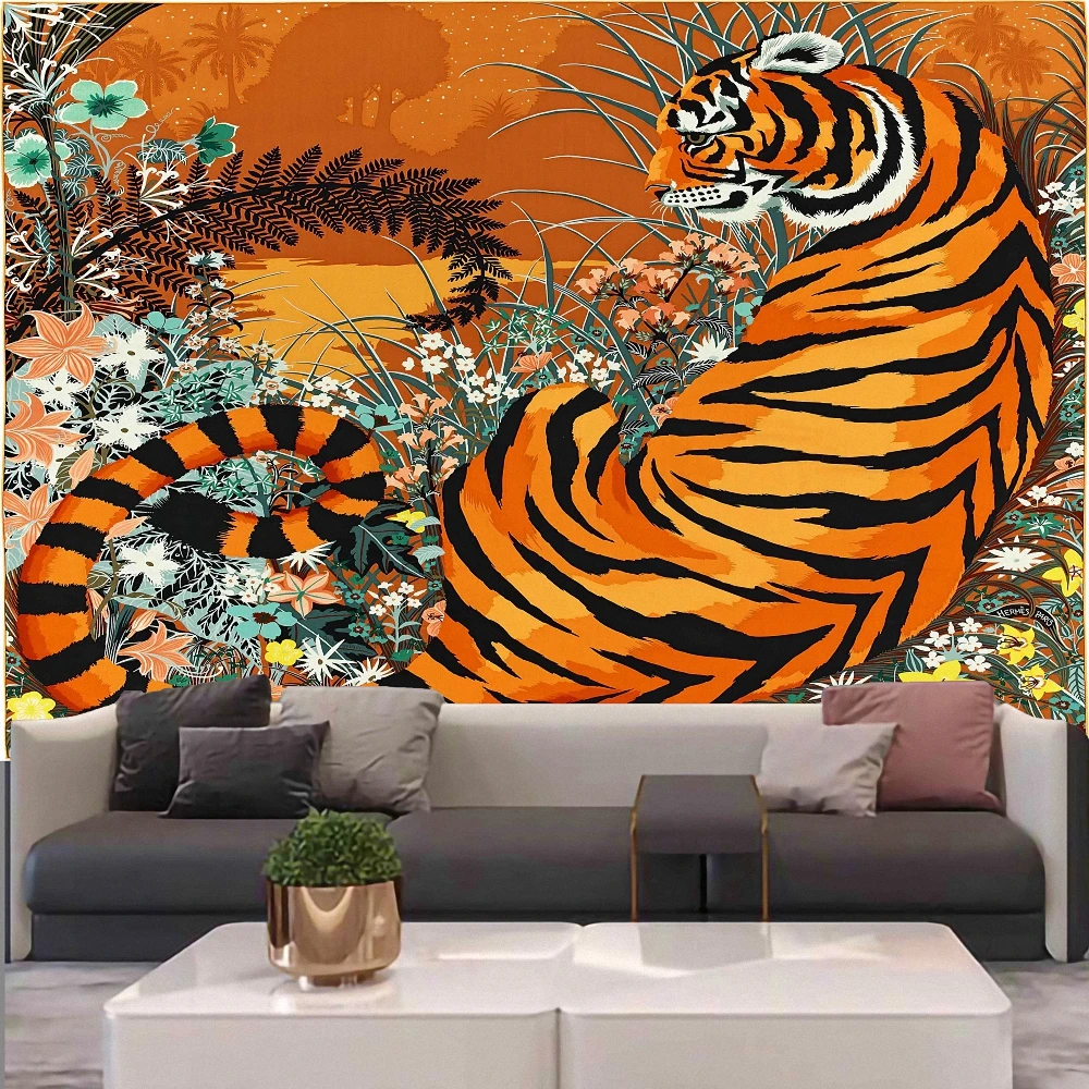 

Tiger Animal Decorative Banners Flags Tapestry Mandala Posters Wall Hanging Boho decor macrame hippie Witchcraft Wall Chart