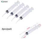 Одноразовый прозрачный шприц для орошения зубов с изогнутым наконечником, уход за зубами, отбеливание зубов, гигиена полости рта, 4 шт.упак.