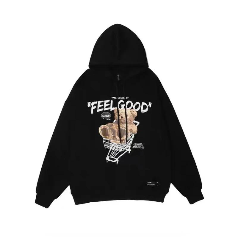 

Мужские и женские толстовки с принтом медведя, зимняя повседневная спортивная толстовка большого размера в стиле Харадзюку, хип-хоп, модная...