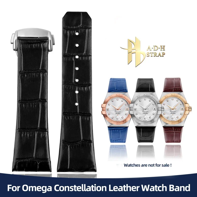 Фото Специальный женский интерфейс для Omega Constellation, ремешок для наручных часов из натуральной воловьей кожи, 23 мм, пряжка с вырезом, ремешок 10 мм №2