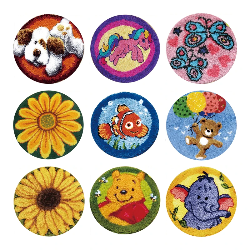 

Animals Crochet latch hook kits plastic canvas for diy bag carpet embroidery set Knot pillow smyrna rugs buttons package making