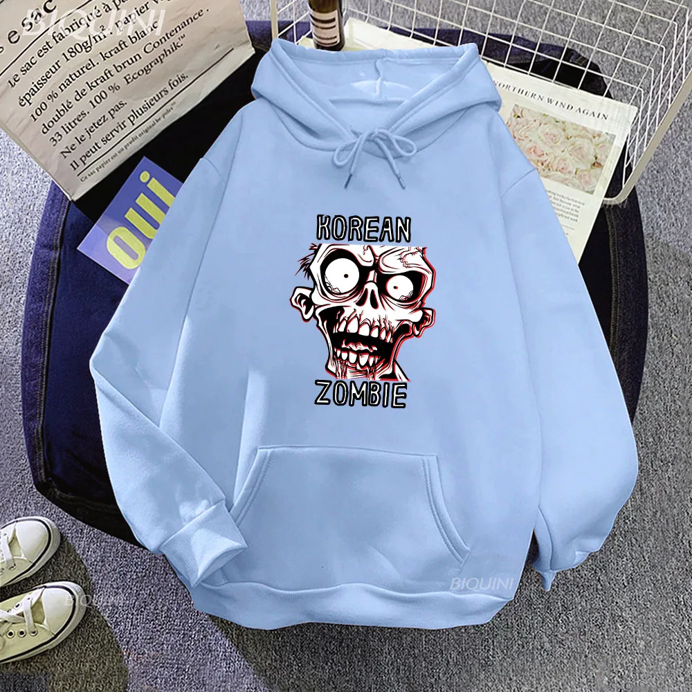 

Korean Zombie Manga Graphic Hoodie High Street Prevalent Sweatshirts Women/men Strange Thing Print Clothes Casual Sudaderas Tops