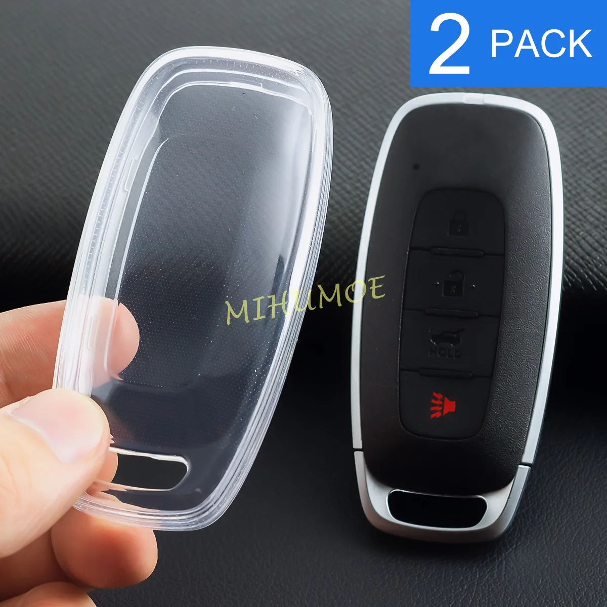 

2 прозрачных чехла для автомобильных ключей, брелок для 2023 2024 2025 Nissan Rogue Kicks X-Trail XTrail Qashqai Pathfinder Juke Serena