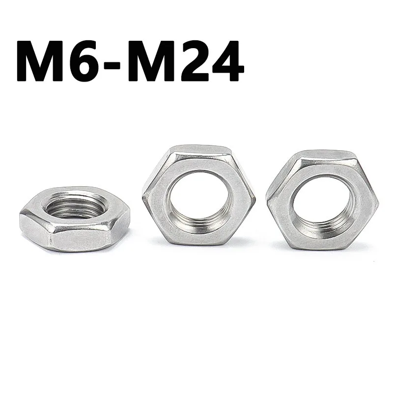 

304 Stainless Steel Fine Tooth Hexagonal Hex Nut M6 M8 M10 M12 M14 M16 M18 M20 M22 M24
