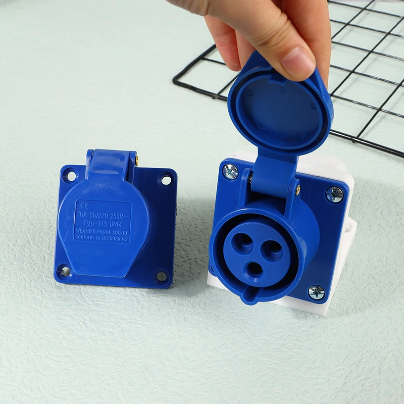 Промышленные водонепроницаемые штекеры/гнездо папа/мама 220 В 16 А 3 контакта IP44 2P