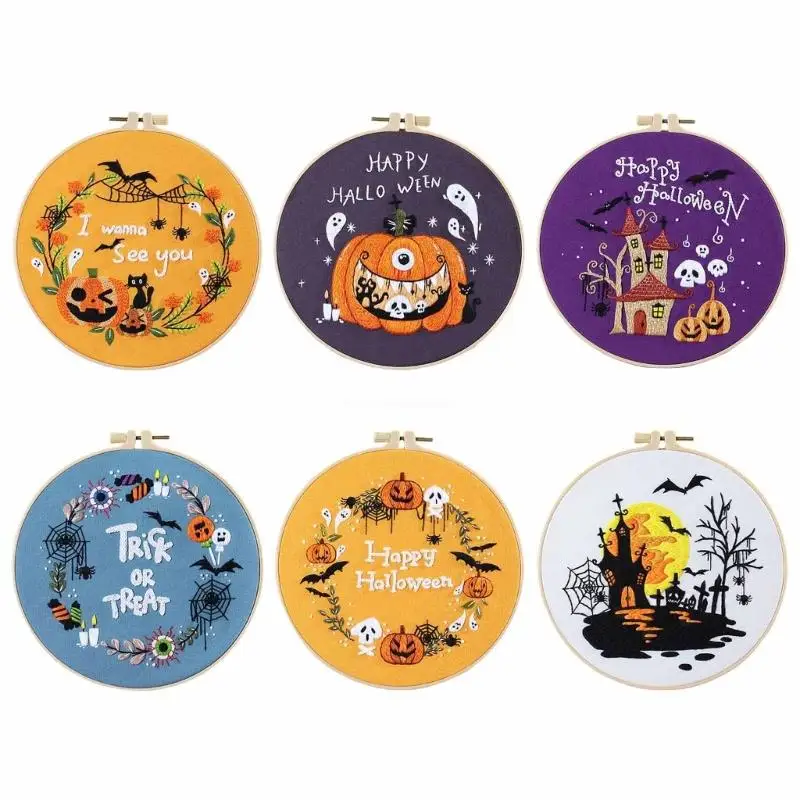 Stitches Practice Embroidery Kits For Beginner With Halloween Pattern Dropship