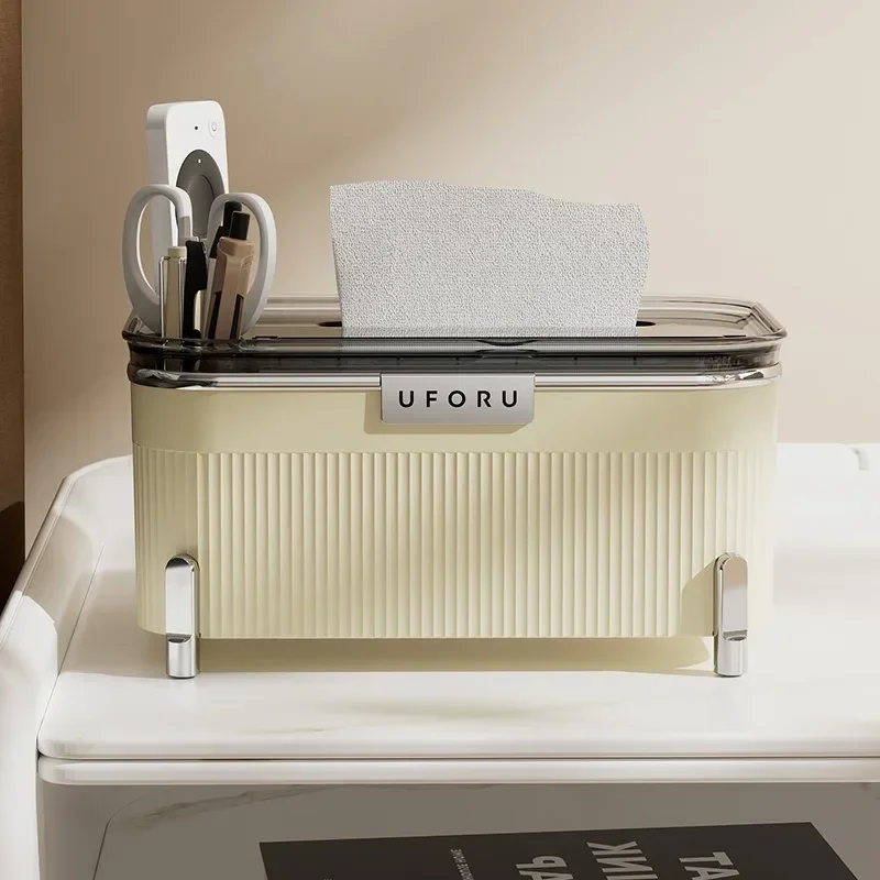 

Good-looking Light Luxury Tissue Box Household Living Room Desktop Multi-Functional Tissue Box Toilet Plastic Tissue Box
