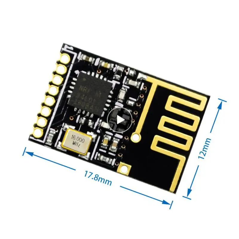 

High Speed 2.4g Wireless Module Antenna Board 700na Low Working Voltage Nrf24l01 Wireless Data Transmission Module Small Light