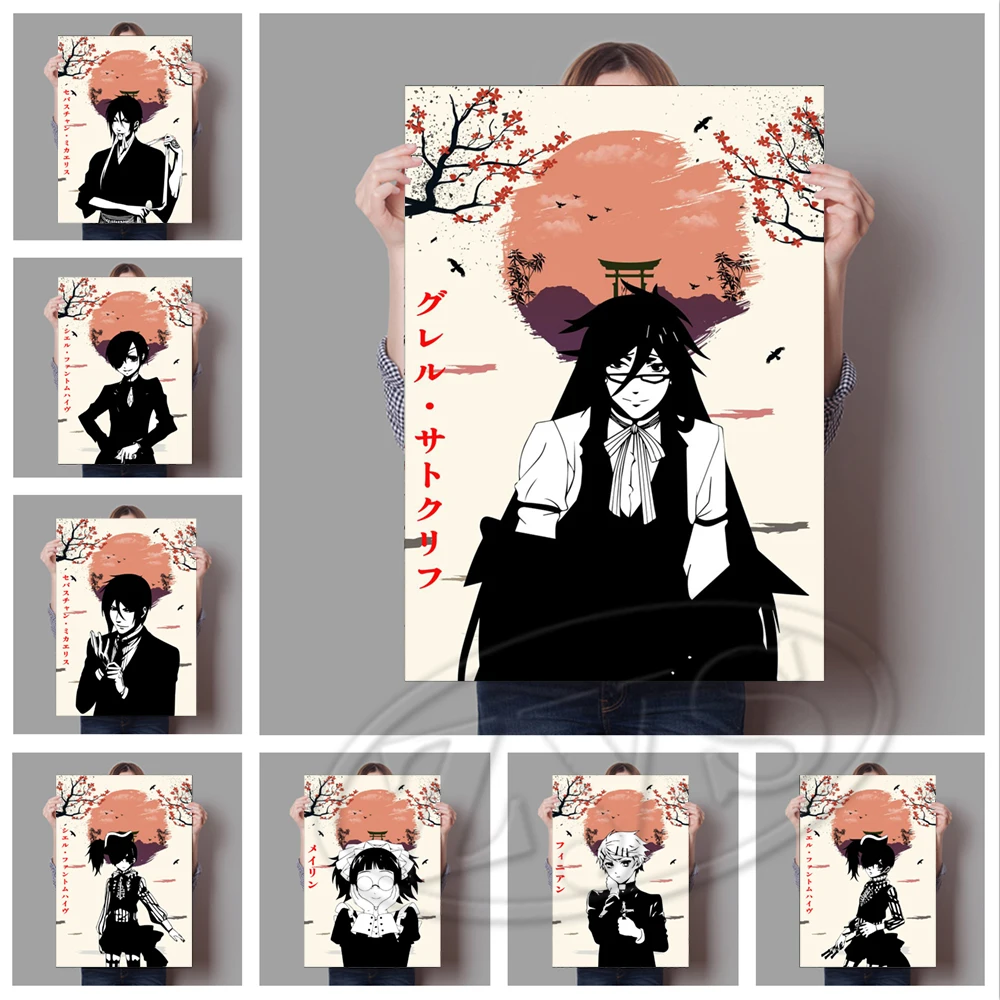 

Wall Art HD Printed Black Butler Pictures Anime Canvas Classic Home Decoration Modern Modular Painting Cuadros For Living Room