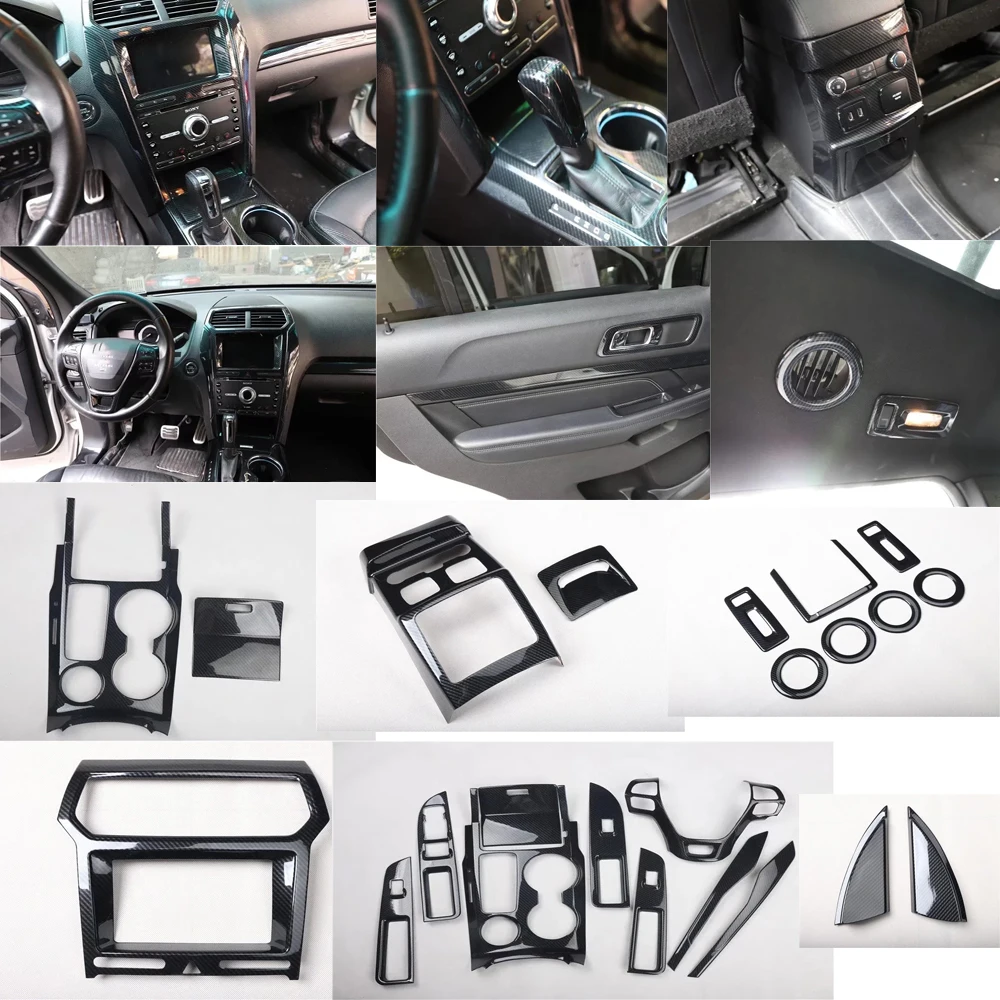 

Для Ford Explorer 2016 2017 2018 ABS отделка из углеродного волокна интерьерная отделка для окон двери