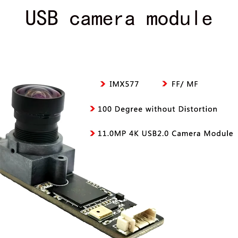 Фото Модуль камеры HD 11 МП 4K USB2.0 CMOS IMX577 с углом обзора 100/120/145 градусов без искажений, без драйверов, plug and play, 3840x2160 №1