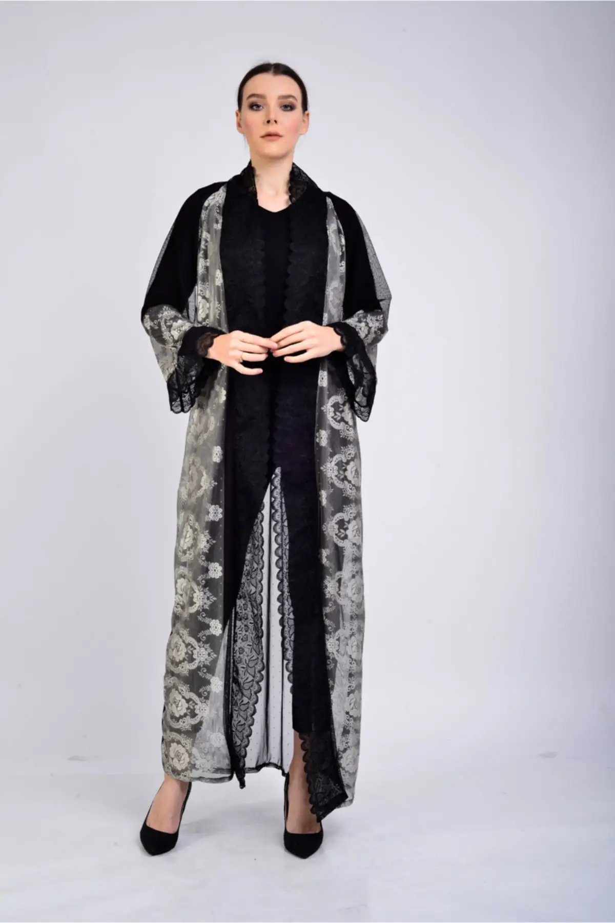 

Dressing Gown Lace Kimono Fashion Robe Female Bathrobe Sexy Peignoir Kimono Bride Dressing Gown Gown Gown Gown Gown Gown