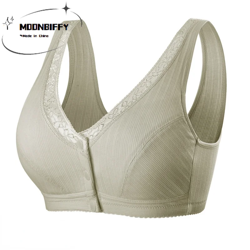 

Бюстгальтер женский кружевной однобортный из хлопка без карманов с передней пряжкой