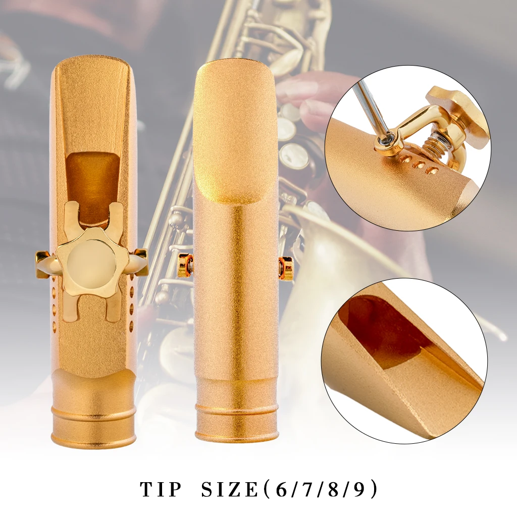 Mugig Professional Alto Saxophone Mouthpiece Saxofone Mouthpiece Sax MTP Adjustable Two Points Ligature Cap Size 6/7/8/9 Baffle enlarge