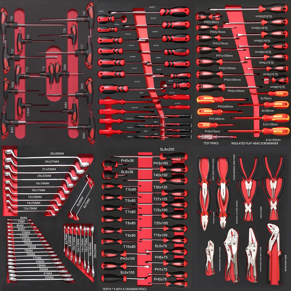 Multi-function Household Tool Professional CR-V Hand Tools EVA Kit Workshop Wrench Set Box For Auto Repair Trolley Carts