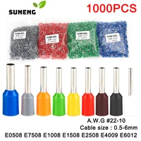 1000pcspack e6018 for 6mm2 terninal pins insulated ferrules terminal block cord end wire connector electrical crimp terminator