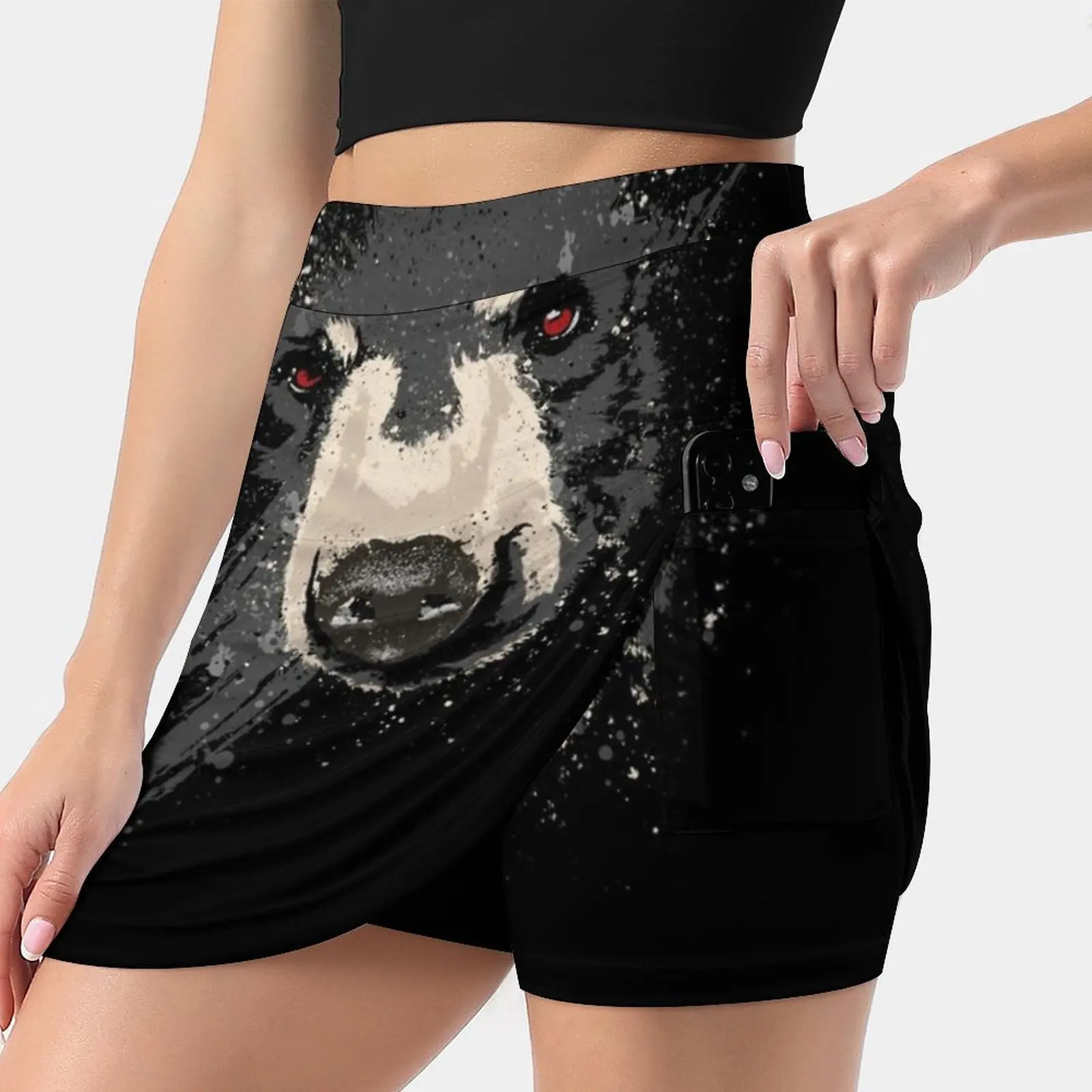 

The Hidden Bear Skirts Woman Fashion 2022 Pant Skirt Mini Skirts Office Short Skirt Bear Animal Nature Claws Black Thunder