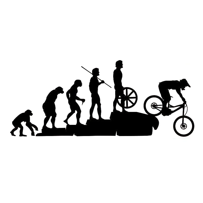 

Car Stickers Funny Human Evolution Mountain Bike Downhill Vinyl Stickers Car Bumper Body Rear Window Decorative Decals,23cm*10cm