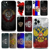 heraldic two headed eagle albania phone case for iphone 13 12 11 se 2022 x xr xs 8 7 6 6s pro mini max plus soft silicone case
