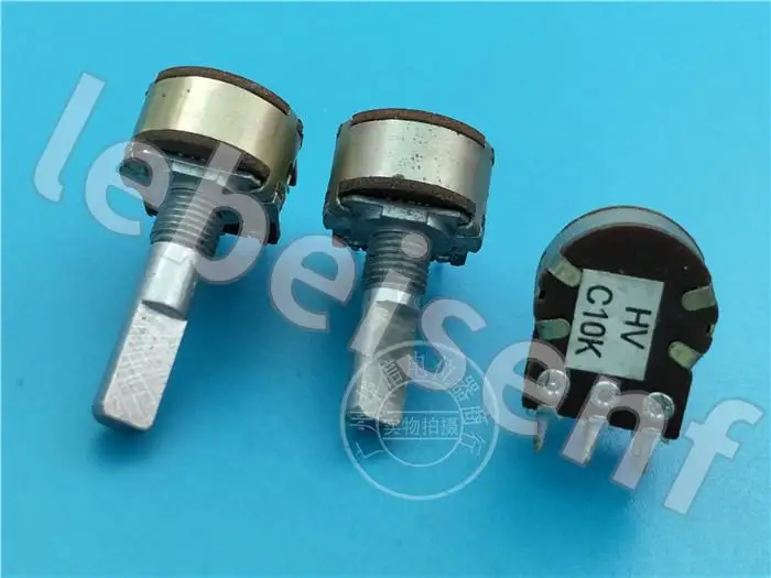 

6pcs for HV 148-type Double Rotary Potentiometer C10K / Knurling Shaft Optional Handle Length 20MMF 25MMF