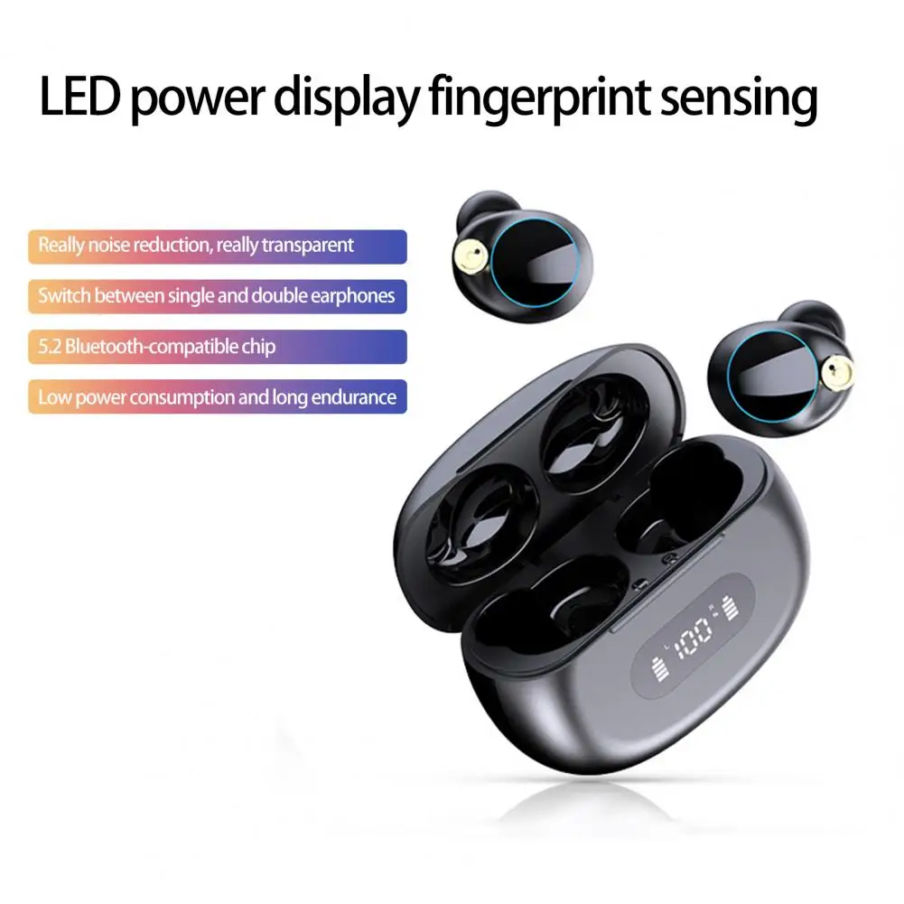 

Headsets 1 Set Practical LED Power Digital Display Earplugs Lower Power Consumption Wireless Earphone for Game